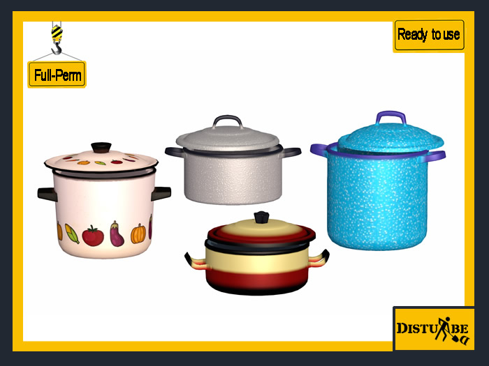 Second Life Marketplace DisturbeD Vintage Kitchen Cooking Pot